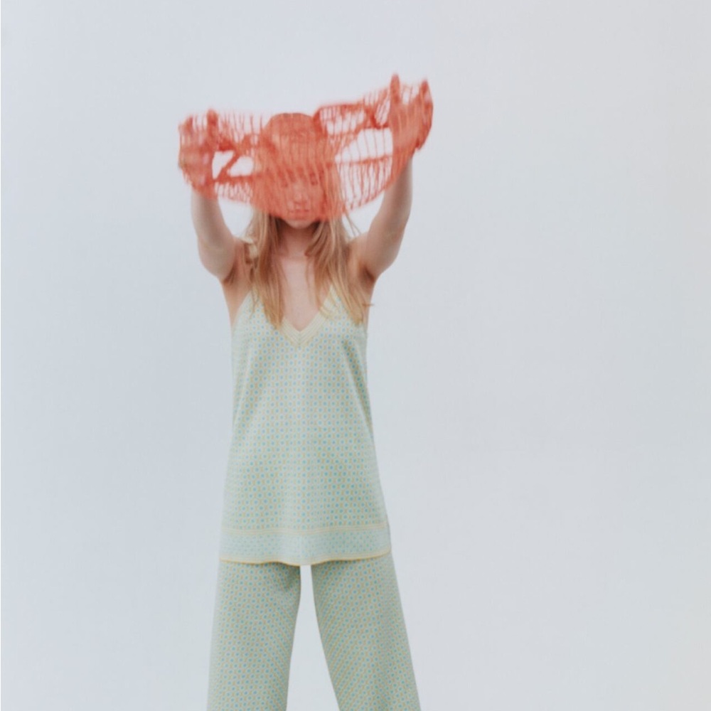 NWT ZARA Blogger Favorite Diamond Jacquard Knit Top & Pants - Picture 5 of 11